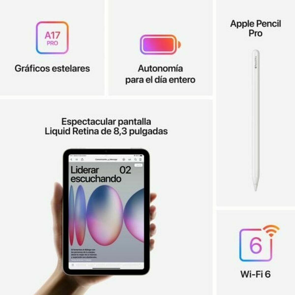 Apple Tablet Apple Mxn63Ty/A 8,3" 8 Gb Ram 128 Gb Grau