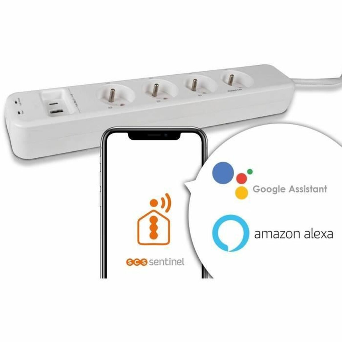 Scs Sentinel Steckdosenleiste Mit 4 Steckdosen Ohne Schalter Scs Sentinel Smartplug 240 V