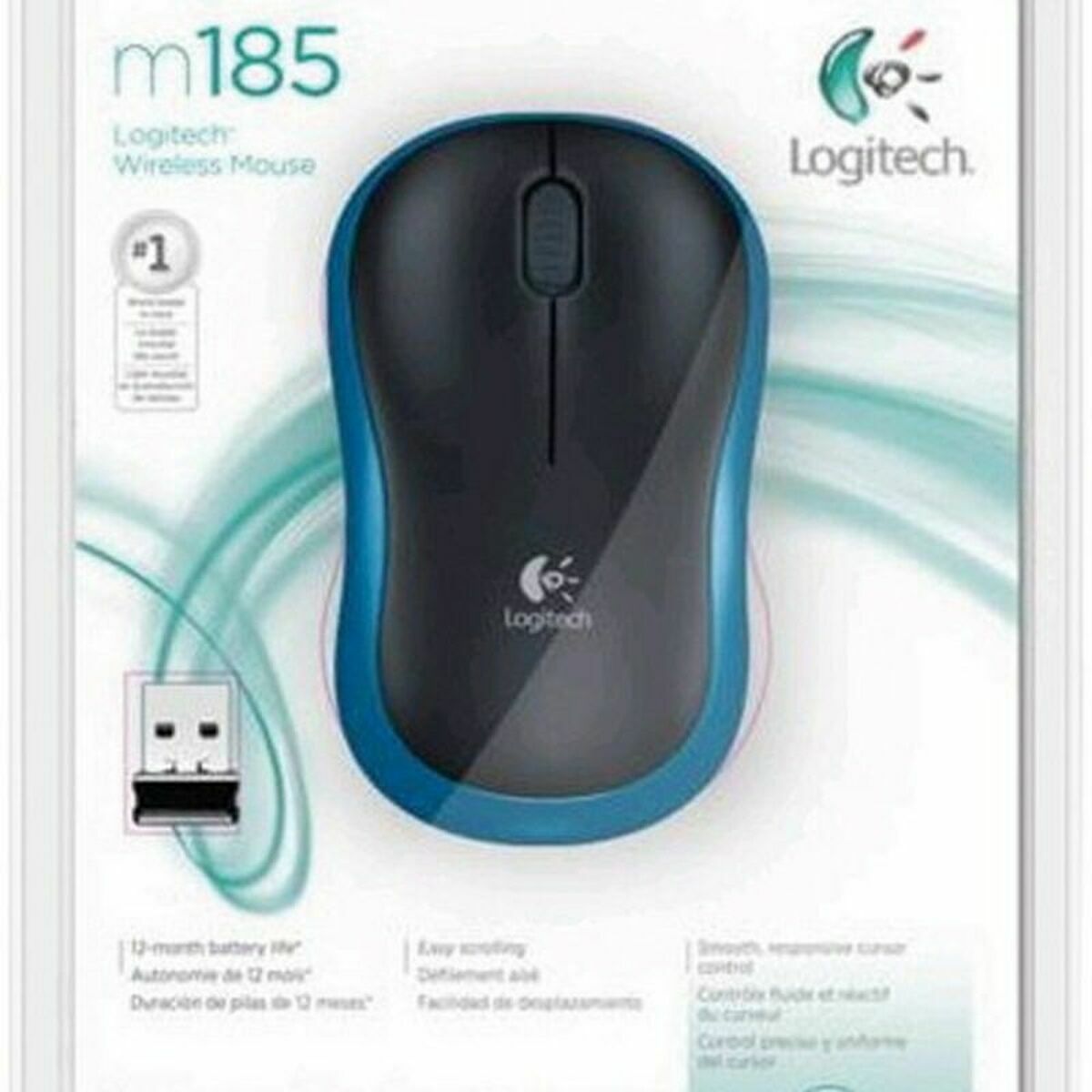 Logitech Mouse Logitech Lgt-M185B Schwarz Schwarzweiß 1000 Dpi