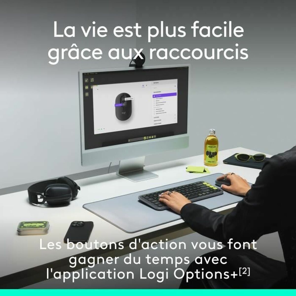 Logitech Drahtlose Bluetooth Maus Logitech Pop Dunkelgrau
