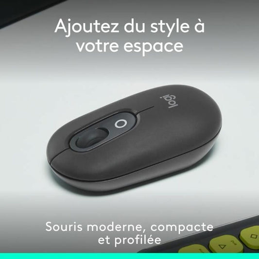 Logitech Drahtlose Bluetooth Maus Logitech Pop Dunkelgrau