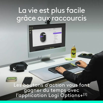 Logitech Drahtlose Bluetooth Maus Logitech Pop Dunkelgrau