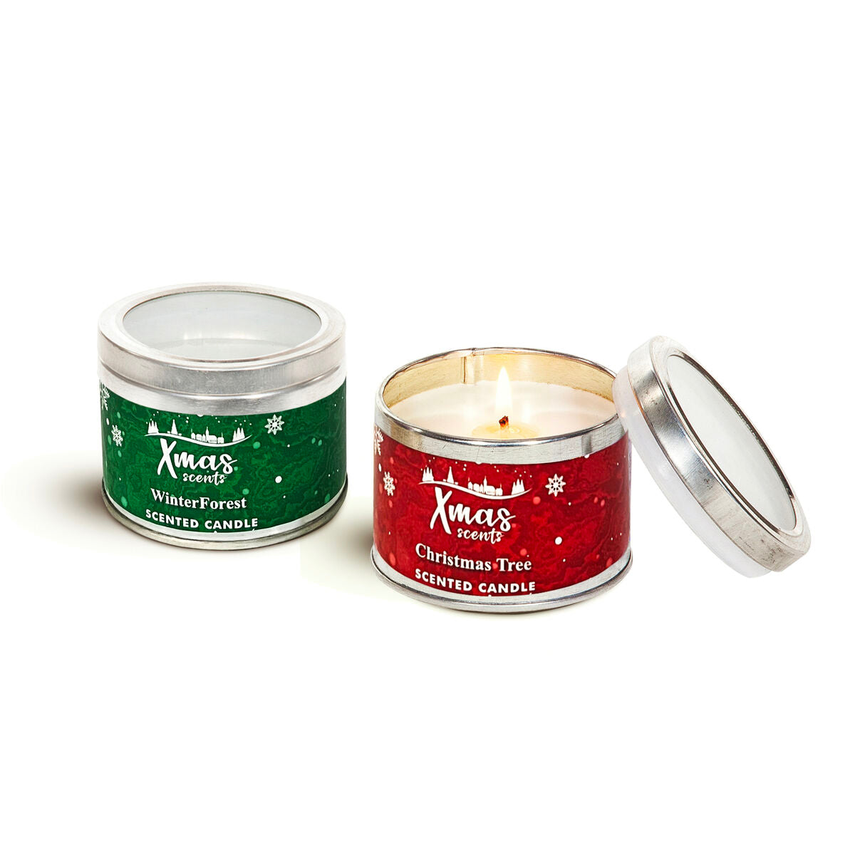 Dkd Home Decor Kerzen-Set Dkd Home Decor Weihnachten (2 Stück) (8 X 8 X 6 Cm)