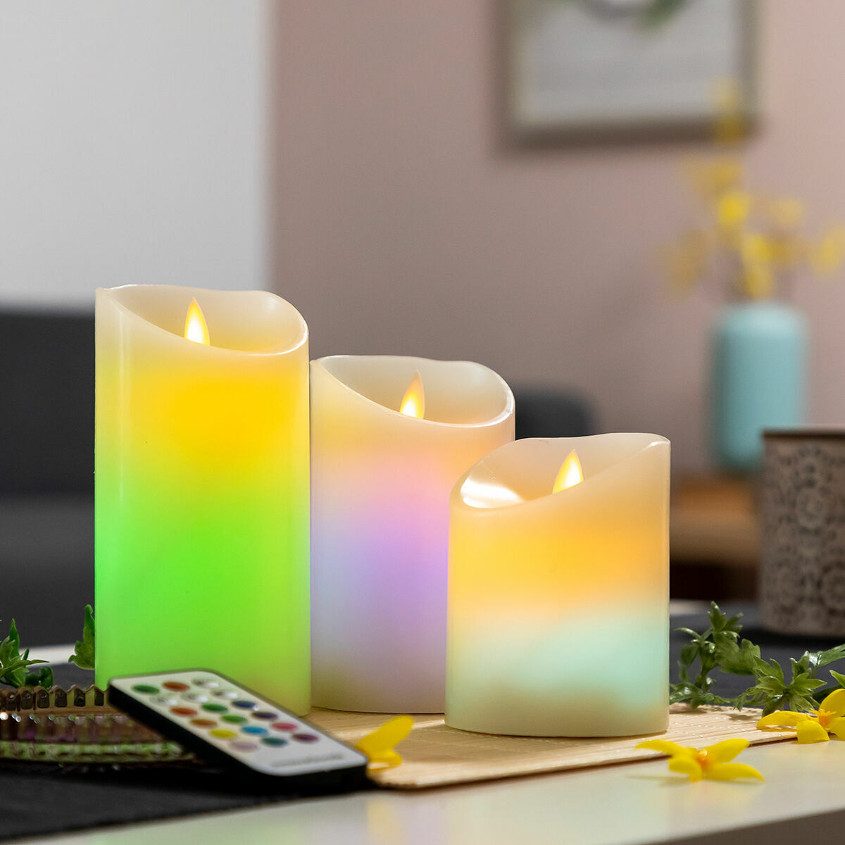 Innovagoods Mehrfarbige Led-Kerzen Flammeneffekt Mit Fernbedienung Lendles Innovagoods 3 Stück
