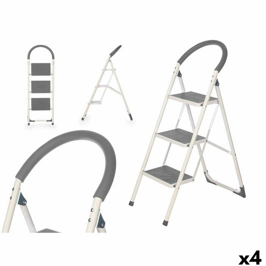 Kipit 3-Stufige Klappleiter Kipit 10109 Grau Stahl 38 X 117 X 5 Cm (4 Stück)
