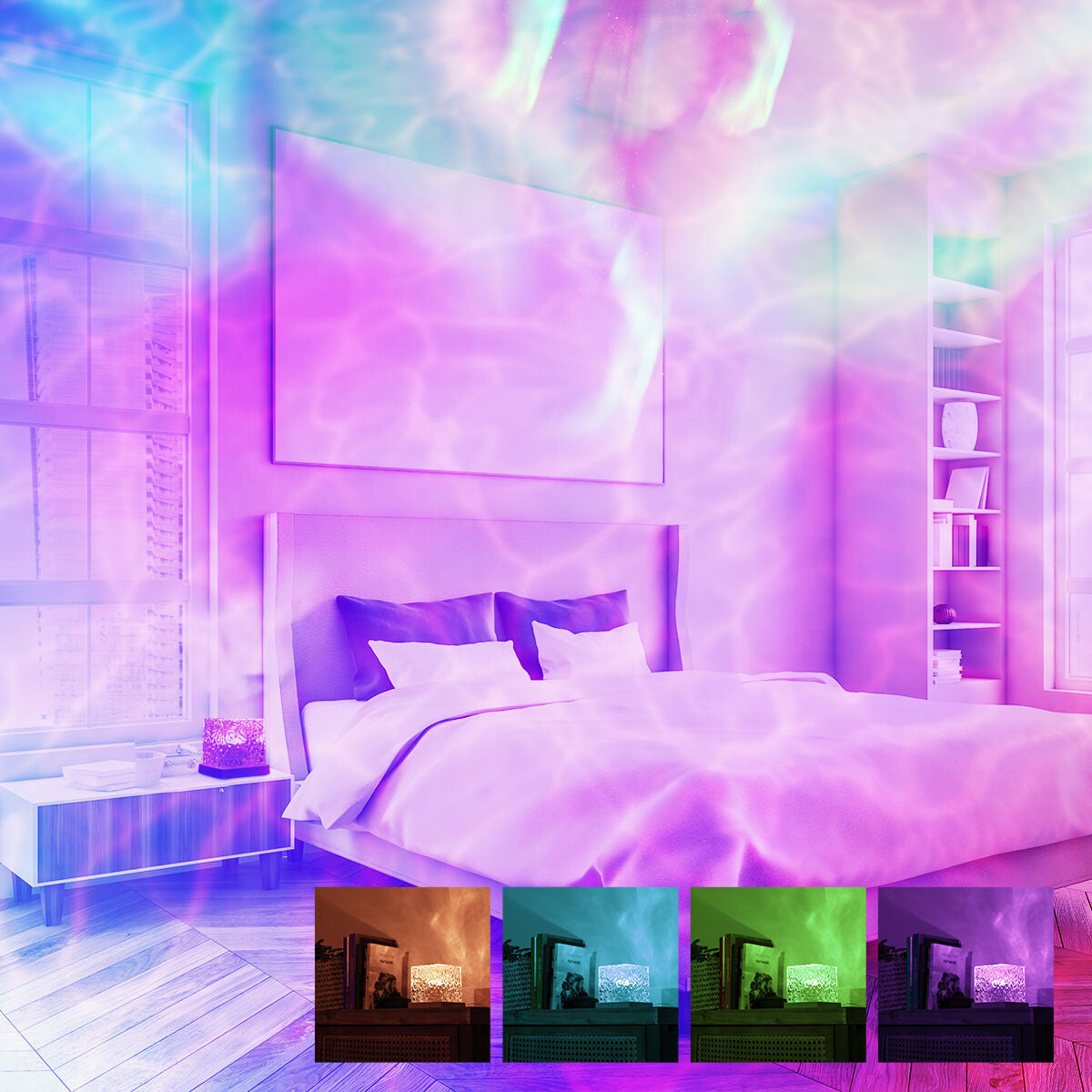 Innovagoods Wiederaufladbarer Aurora Borealis Led-Projektor Boralamp Innovagoods